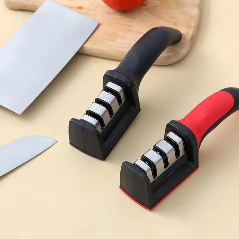 Knife Sharpener - Quick Sharpening Tool for Kitchen Knives with Anti-slip Base