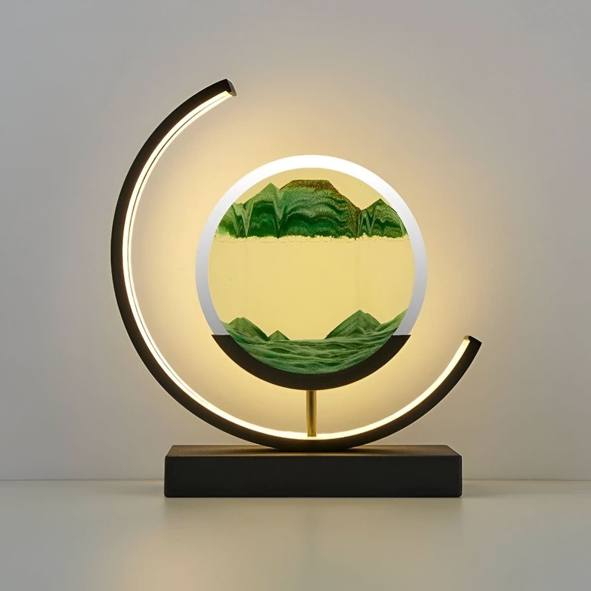Modern Minimalist Rotatable Dimmable LED Sand Table Lamp Metal Glass