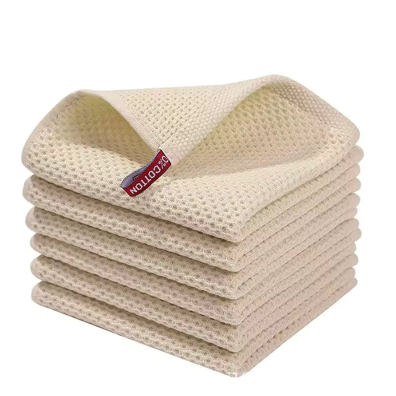 Cotton Waffle Weave Dishcloth - Soft Absorbent Towel for Kitchen Cleaning