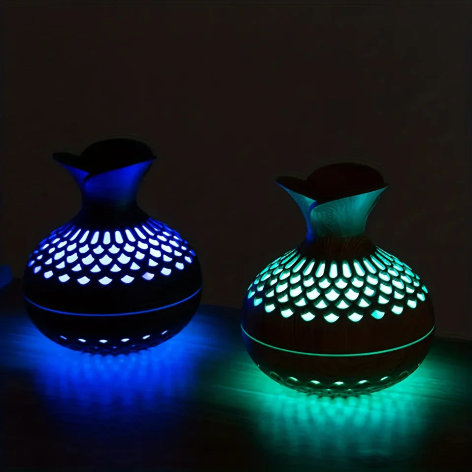 Colorful Wooden Vase USB Mini Humidifier with 300ml Capacity