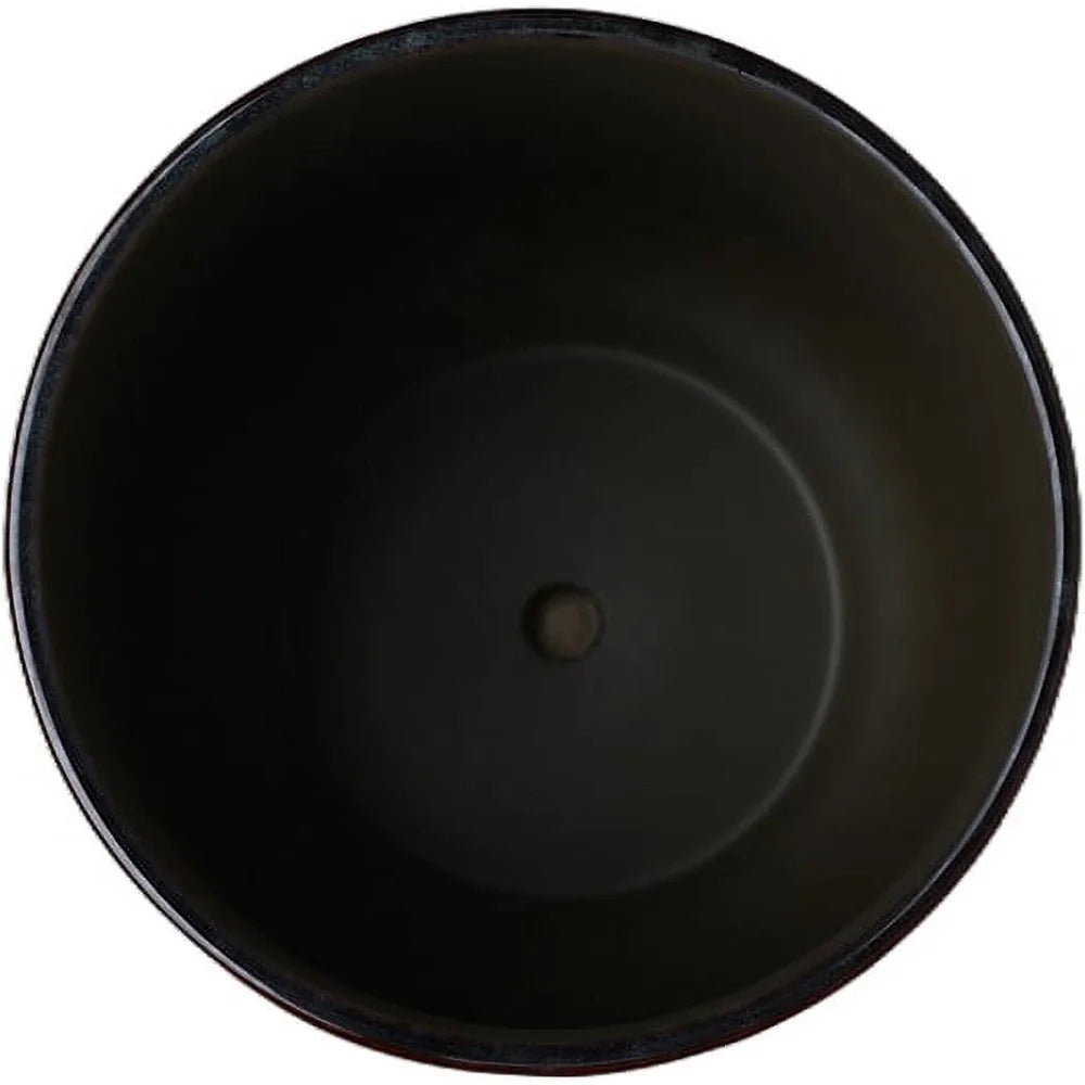 8-Inch Ceramic Planter with Saucer Drainage Holes Modern Taupe