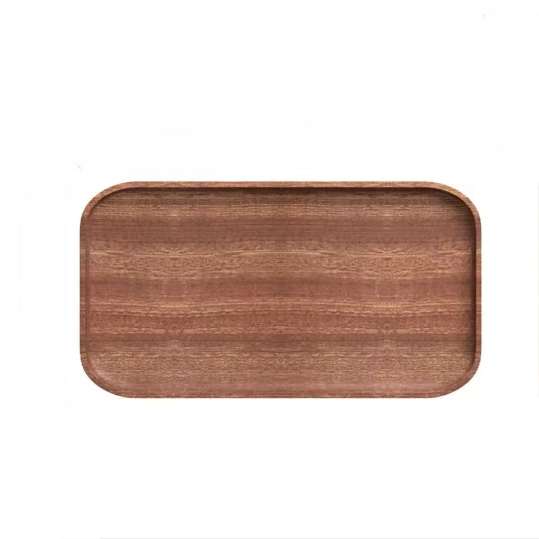 Wooden Tray Large Walnut Serving Plate for Dinner Coffee Cake Bread Snacks