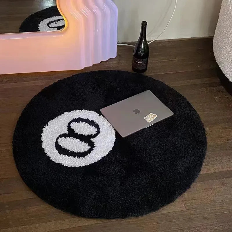 Soft Imitation Cashmere Round Anti-Slip Waterproof Bedroom Cushion Mat 60x60cm