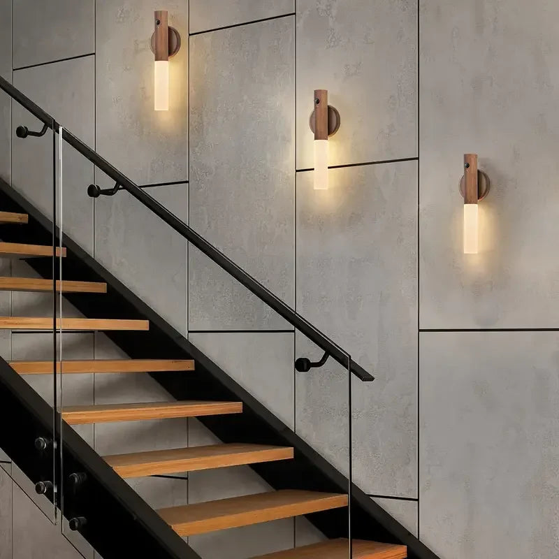 Smart Motion Sensor Night Light LED Rechargeable Magnetic Wall Lamp