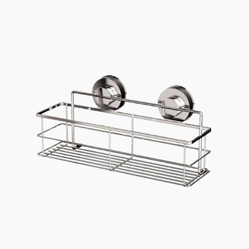 Stainless Steel Storage Bracket Suction Cup Deep Bath Wall Shelf Shampoo Shower Gel Bathroom Holder
