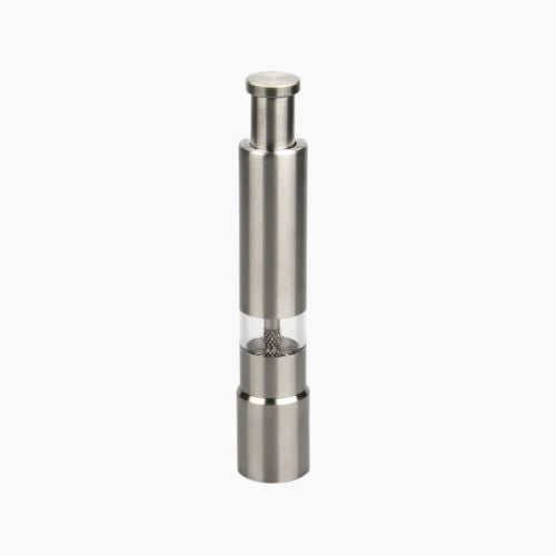 Stainless Steel Thumb-Push Pepper Grinder with Ceramic Burr System