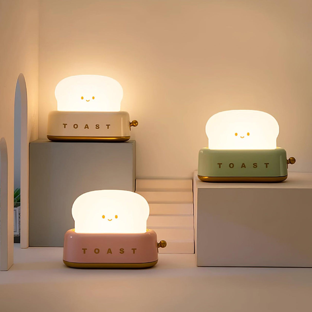 Modern Minimalist Toaster Table Lamp Plastic Acrylic 1-Light