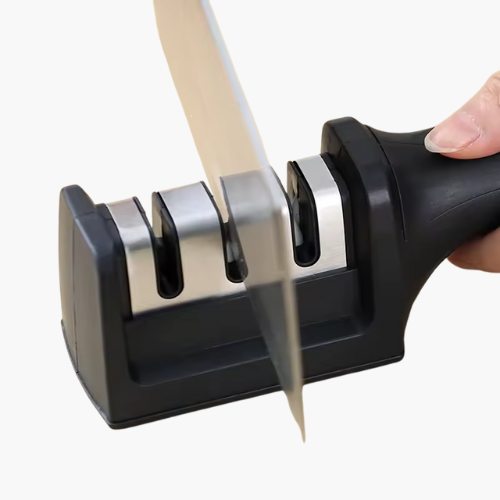 Knife Sharpener - Quick Sharpening Tool for Kitchen Knives with Anti-slip Base