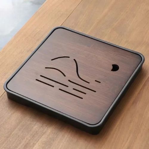 Chinese Solid Wood Tea Tray with Drawer - Drainage Tray for Kung Fu Tea