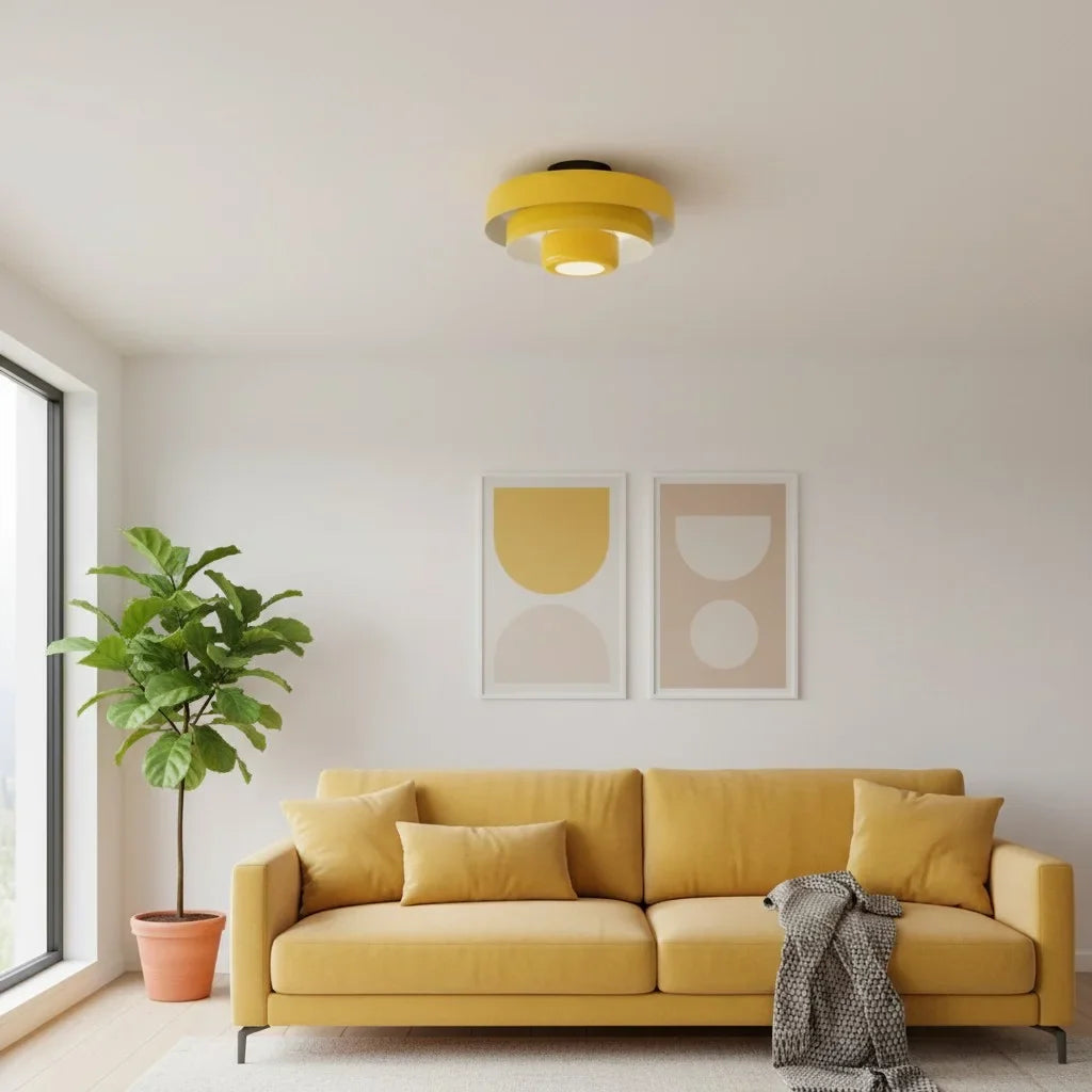 Vanesly Bauhaus Three-Tier Round Macaron Ceiling Light Modern Fixture