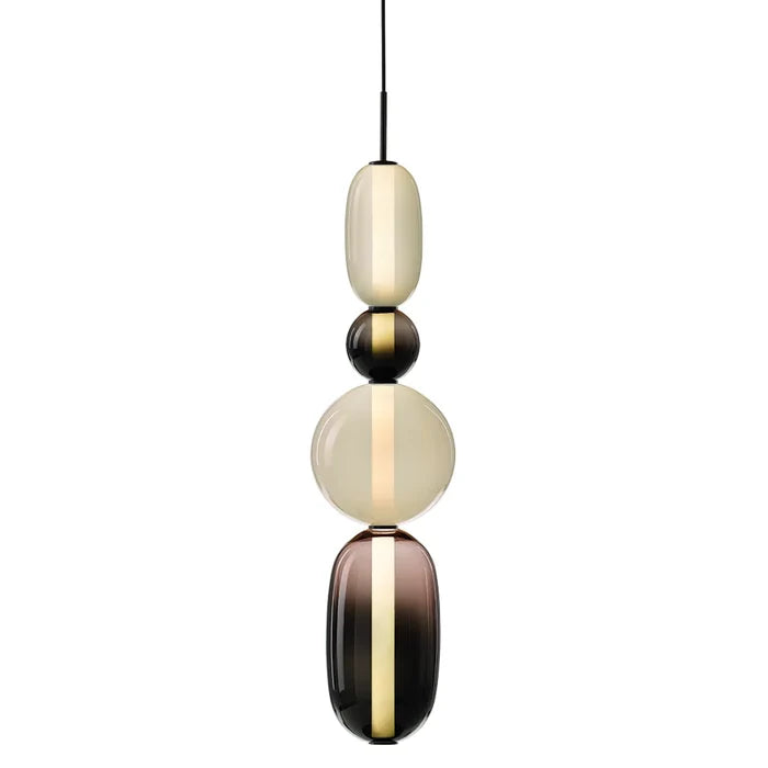 Colorful Glass Pendant Light - Modern Stacked LED Fixture