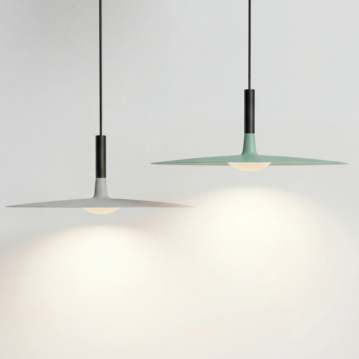 Pendant Light Flat Aluminum Shade LED Modern Minimalist Hanging Lamp