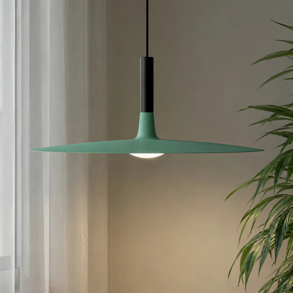Pendant Light Flat Aluminum Shade LED Modern Minimalist Hanging Lamp
