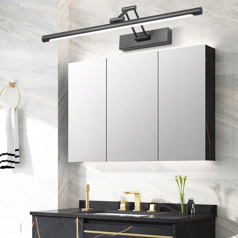 Energy-efficient LED vanity light in a matte black finish