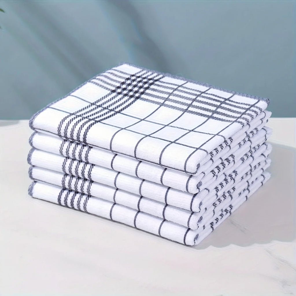 Absorbent Cotton Dish Towels - Eco - Friendly Kitchen Cleaning Cloths, 100% Cotton - 100 Cotton Kitchen Towels - Hurbane Home