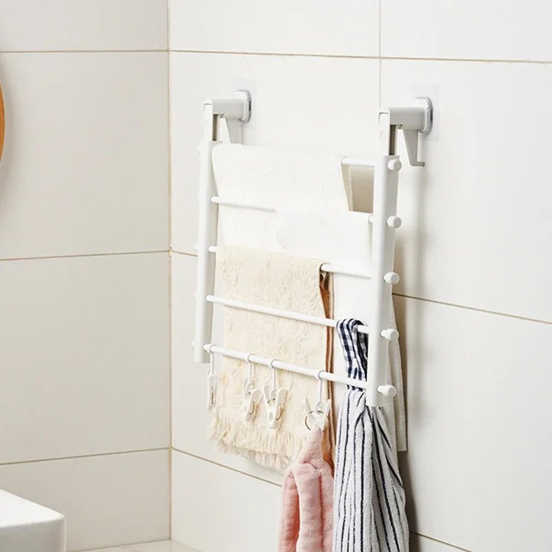 Adjustable Retractable Clothes Drying Rack - Space - Saving Foldable Hanger for Indoor Use - folding drying rack - Hurbane Home