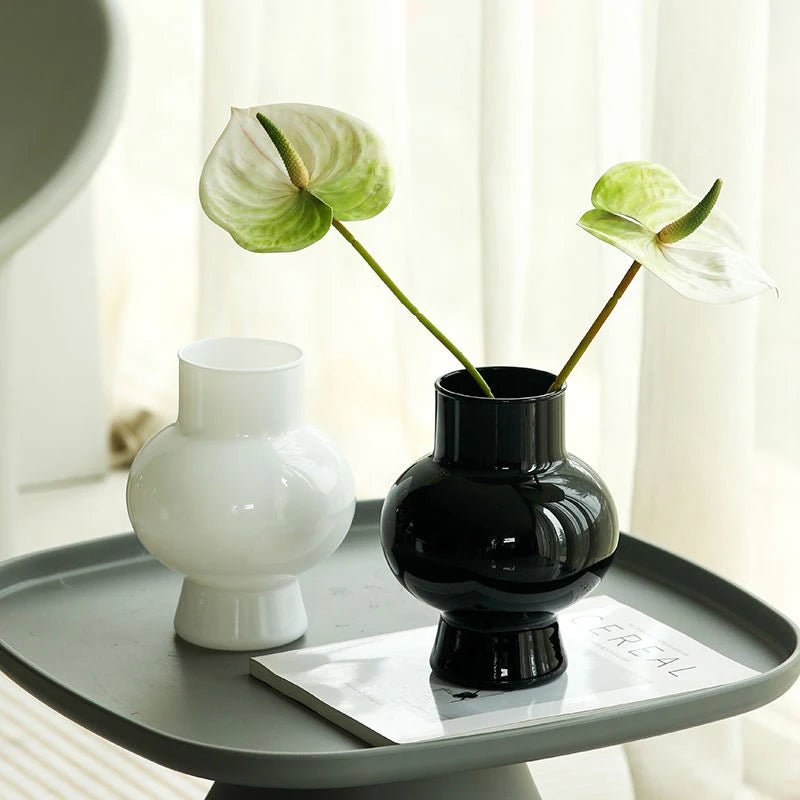 Aesthetic Glass Vase – Vintage Minimalist Luxury Flower Decor - Hurbane Home