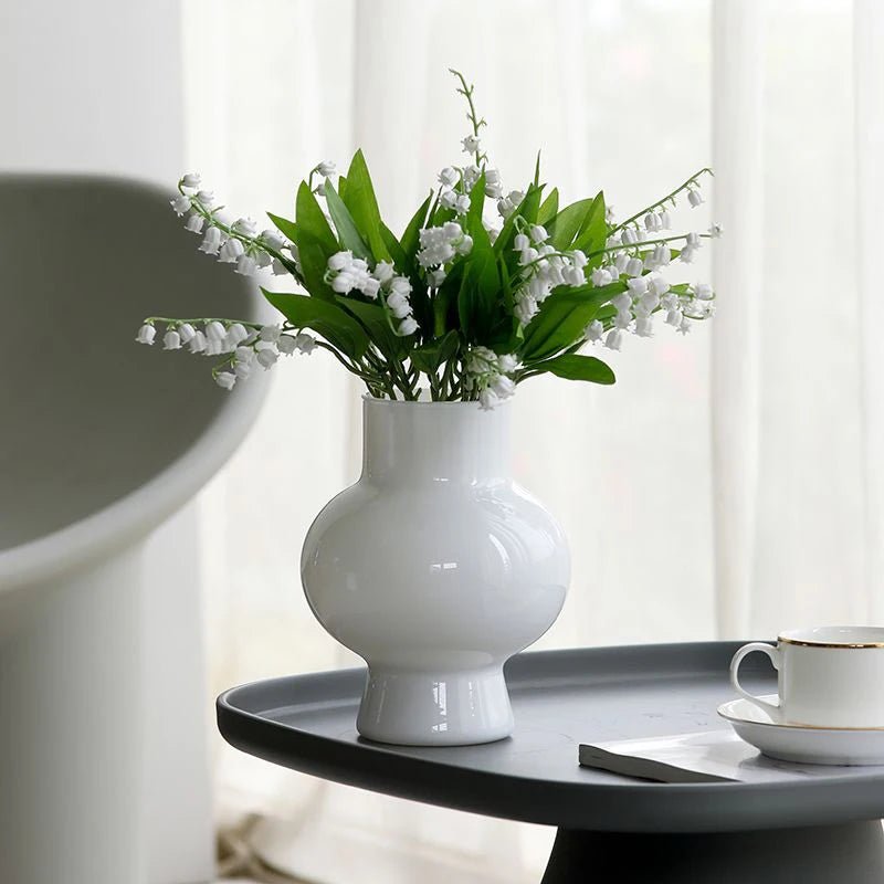 Aesthetic Glass Vase – Vintage Minimalist Luxury Flower Decor - Hurbane Home