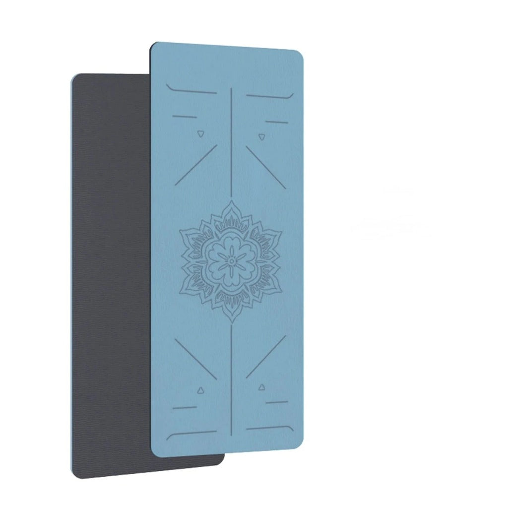 TPE Yoga Mat for Home Fitness - Non-Slip Exercise Mat with Guide Lines