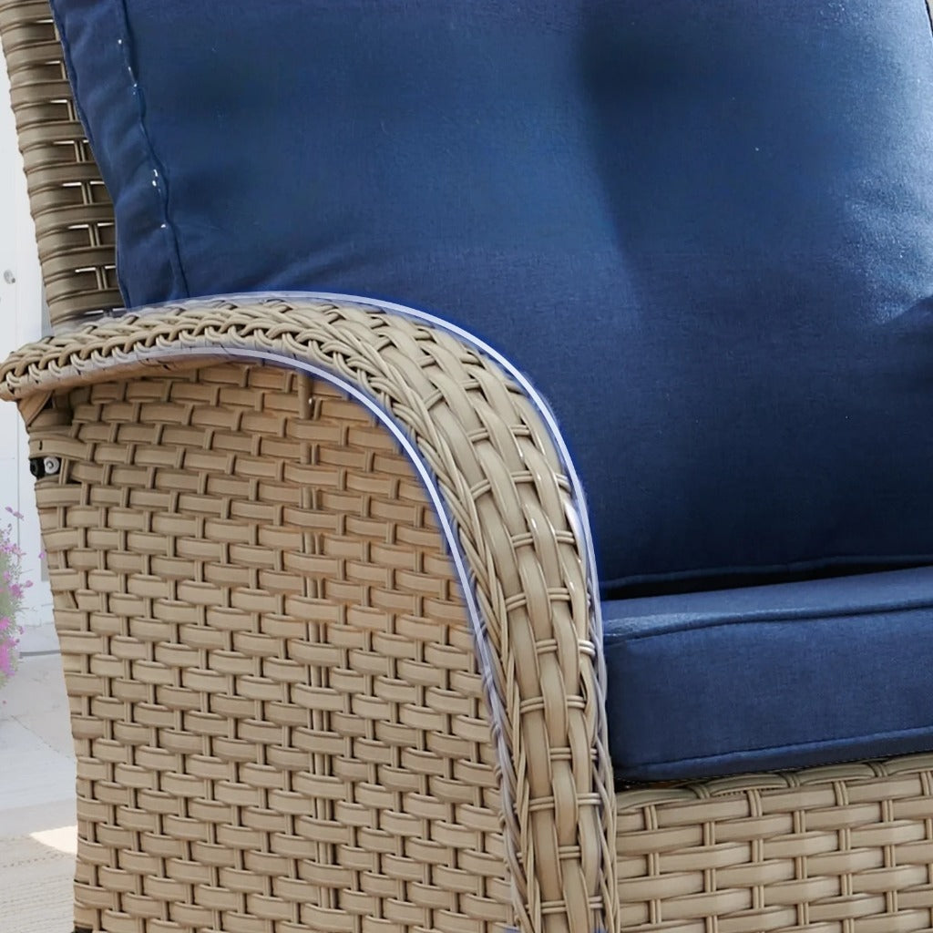Patio Furniture Swivel Glider Chair - Outdoor Wicker Rocker with Cushions