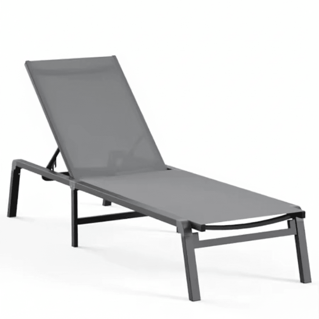 Aluminum Folding Chaise Lounge Chair – 5 Position Patio Recliner - Hurbane Home