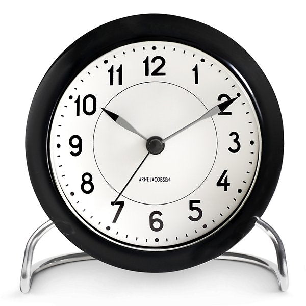 Arne Jacobsen Station Table Alarm Clock – LED Touch Quartz Battery-Powered