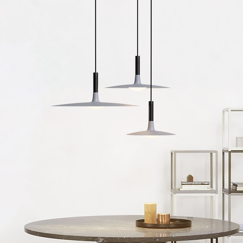 Pendant Light Flat Aluminum Shade LED Modern Minimalist Hanging Lamp