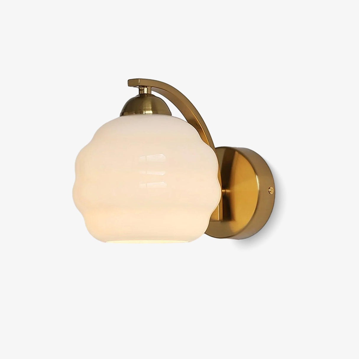 Hardwired E26 glass globe wall sconce in a gold and white finish, view 41