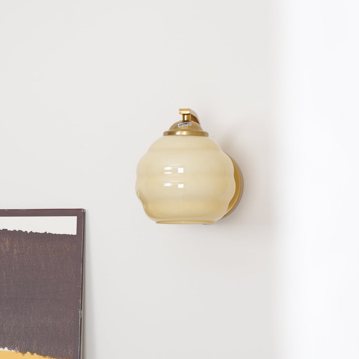 Art Deco wall sconce, 5.9 inch diameter opal glass globe shade, view 46