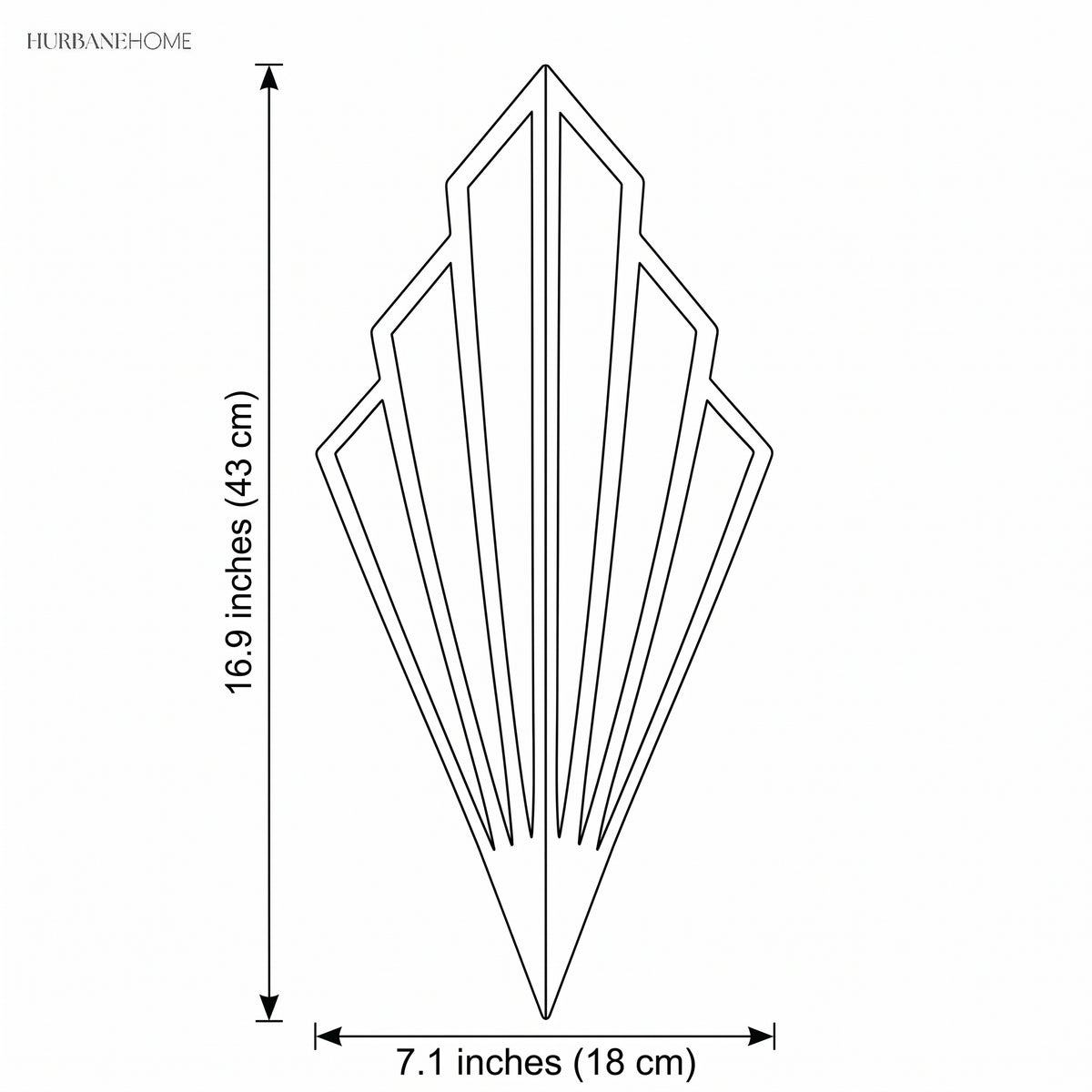 Dimension diagram showing 16.9 inch height and 7.1 inch width