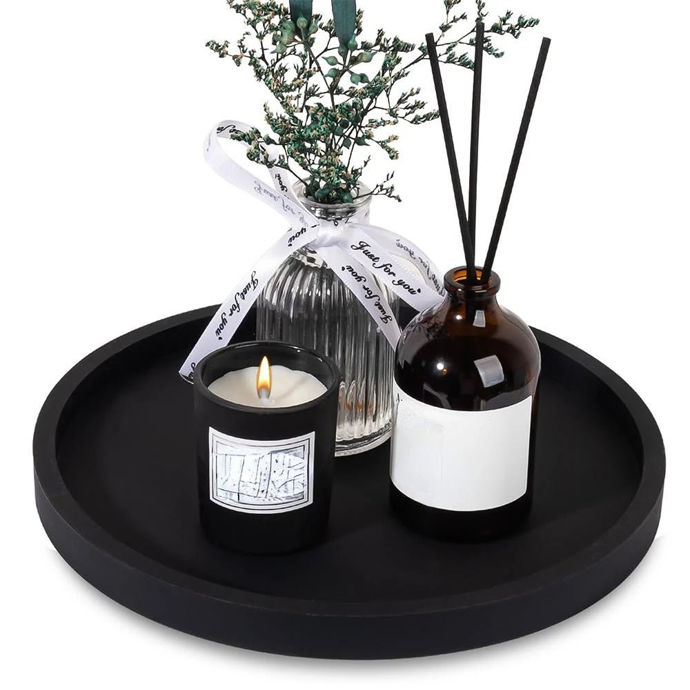 Bathroom Countertop Organizer – Round Silicone Decorative Storage Tray - Hurbane Home