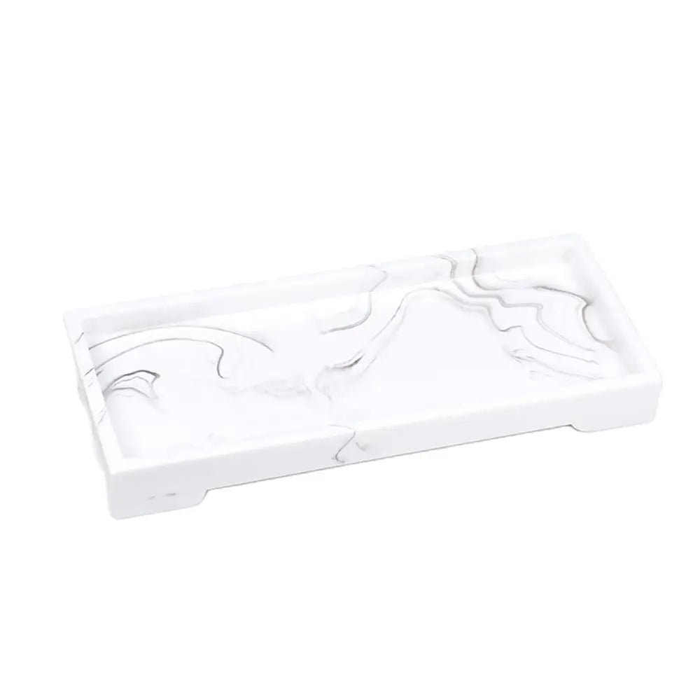 Bathroom Storage Tray - Elegant Marble Design for Jewelry and Toiletries - Marble Bathroom Tray - Hurbane Home