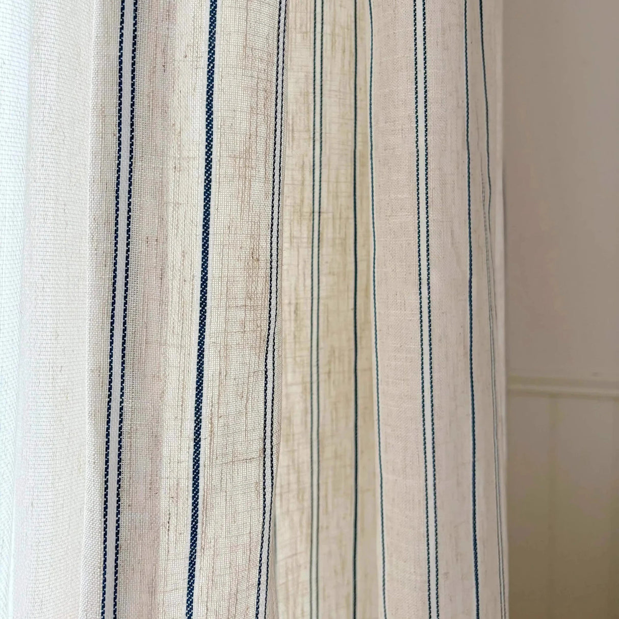 Beige Linen Curtain Panels – Gauze Semi - Sheer Window Drapes for Home - Hurbane Home