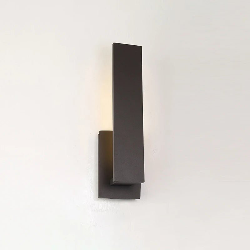Black LED Wall Sconce – Outdoor Waterproof Aluminum Wall Lamp for Porch & Balcony - Hurbane Home