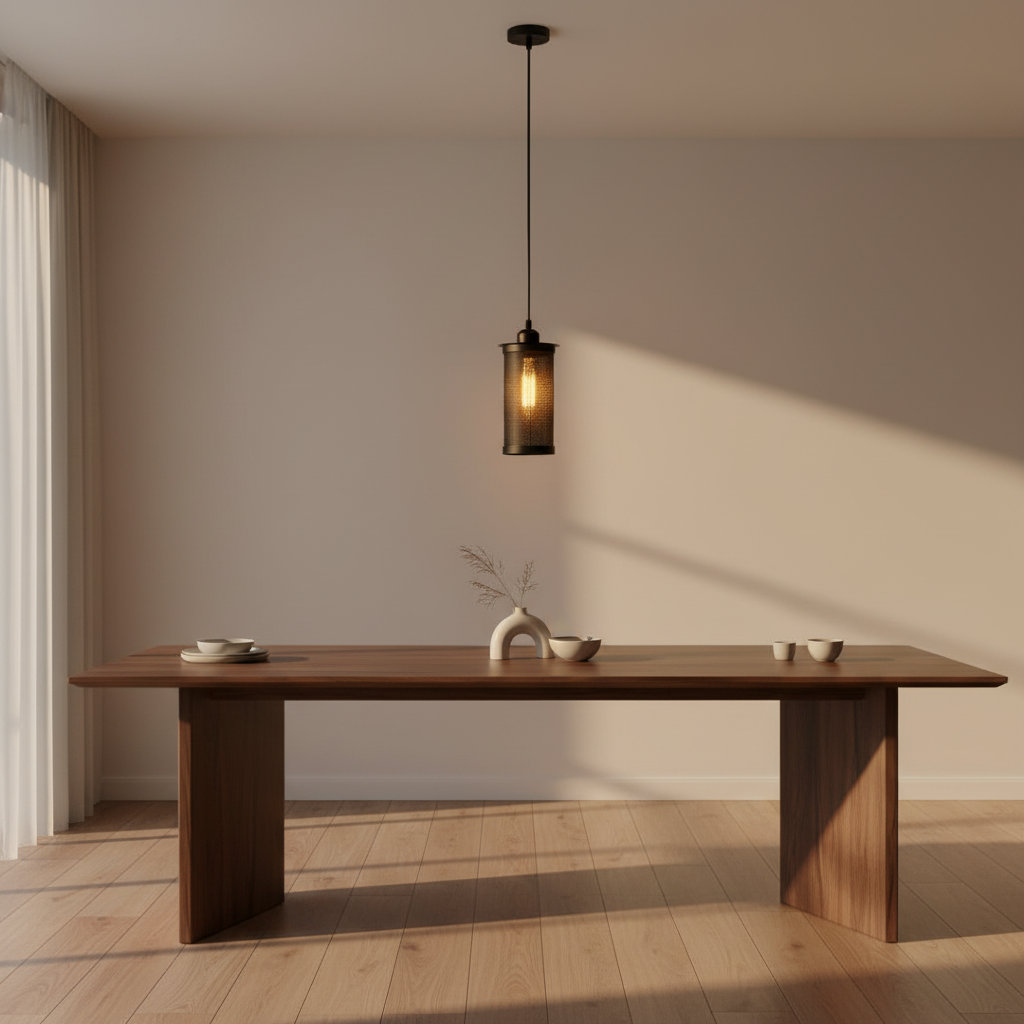 Vintage Black Iron Flame Pendant Light for Dining