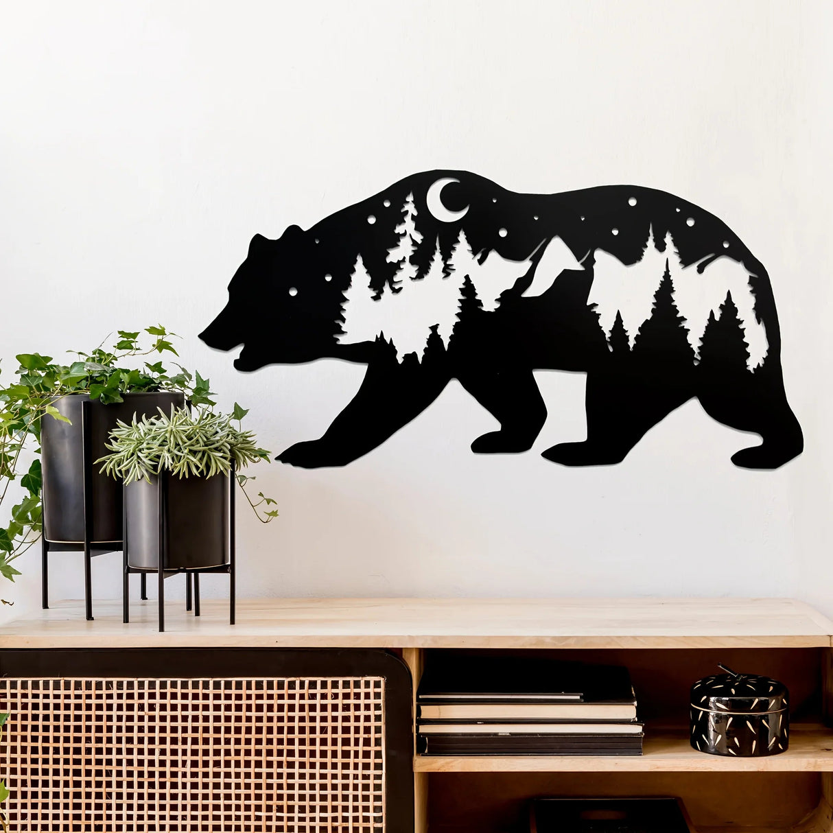 Black Metal Wall Art Decor - Contemporary Decorative Book Boxes for Living Room - black metal wall art - Hurbane Home