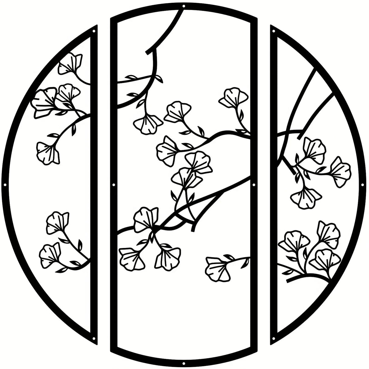 Black Round Wall Decor - Modern Metal Circle Art for Home Interiors - round metal wall art - Hurbane Home