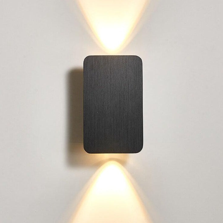 Black finish option of the rectangular up and down wall sconce