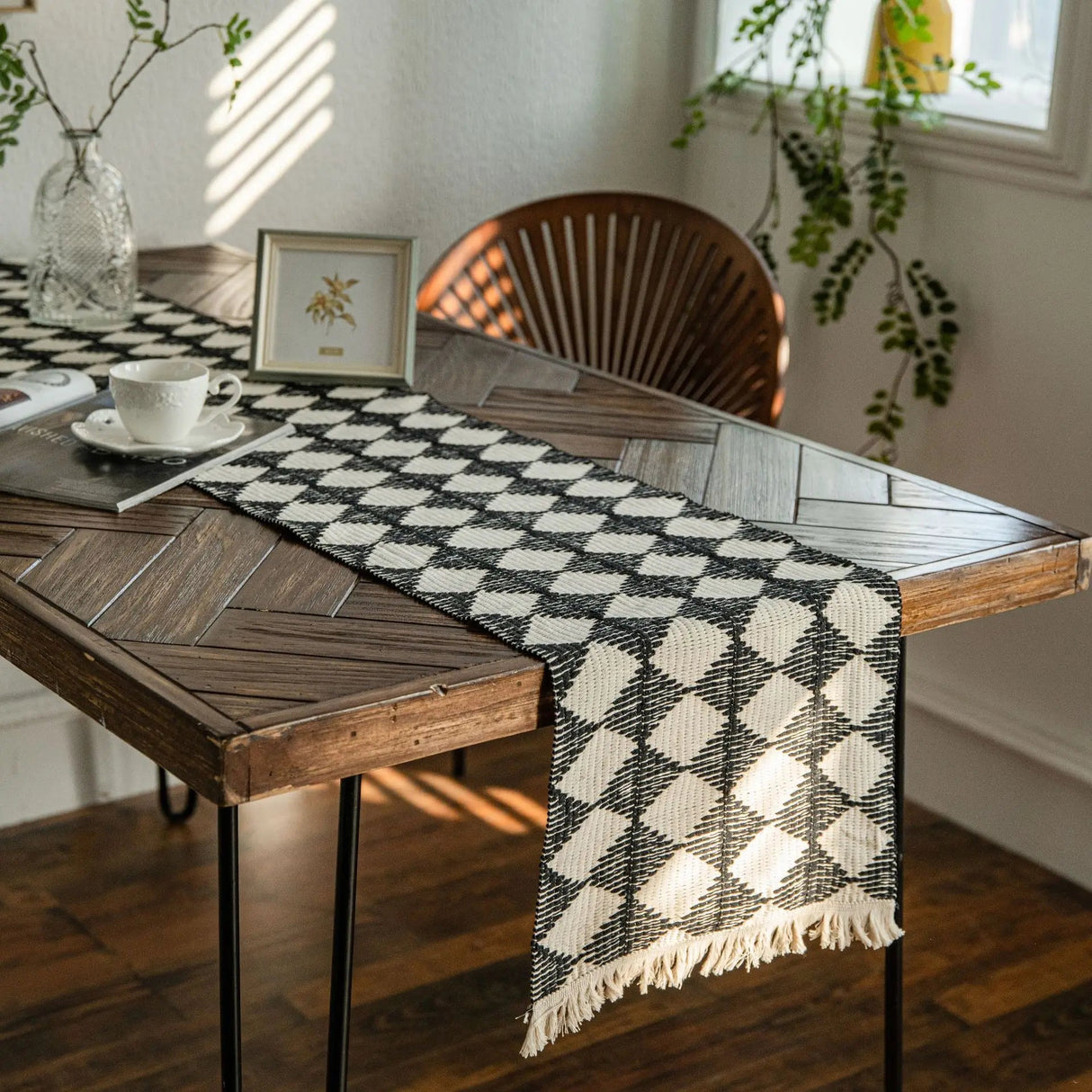 Bohemian Kitchen Runner - Macrame Table Decor for Chic Dining Aesthetics - Boho Table Runner - Hurbane Home