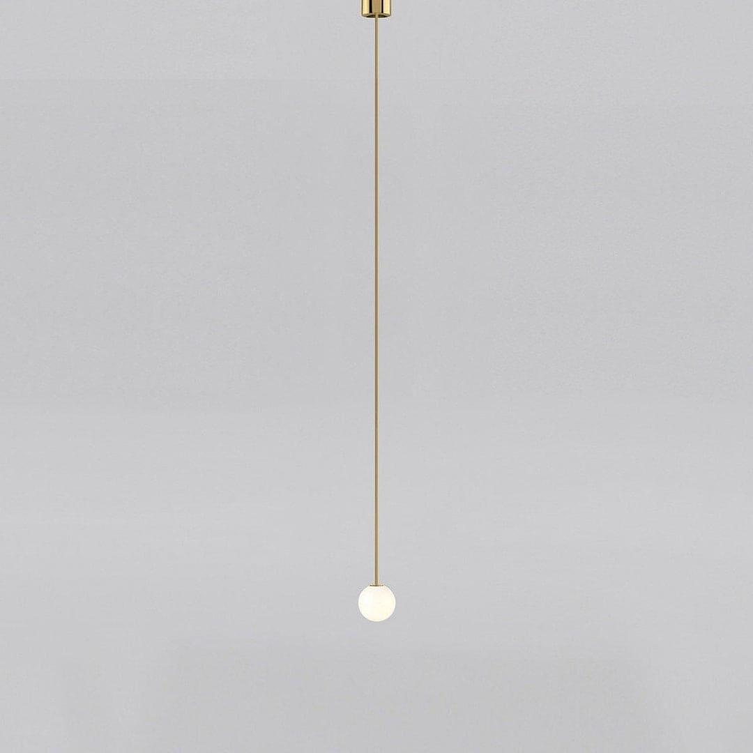 Glass globe pendant with a fixed 39.4 inch brass rod drop, view 15