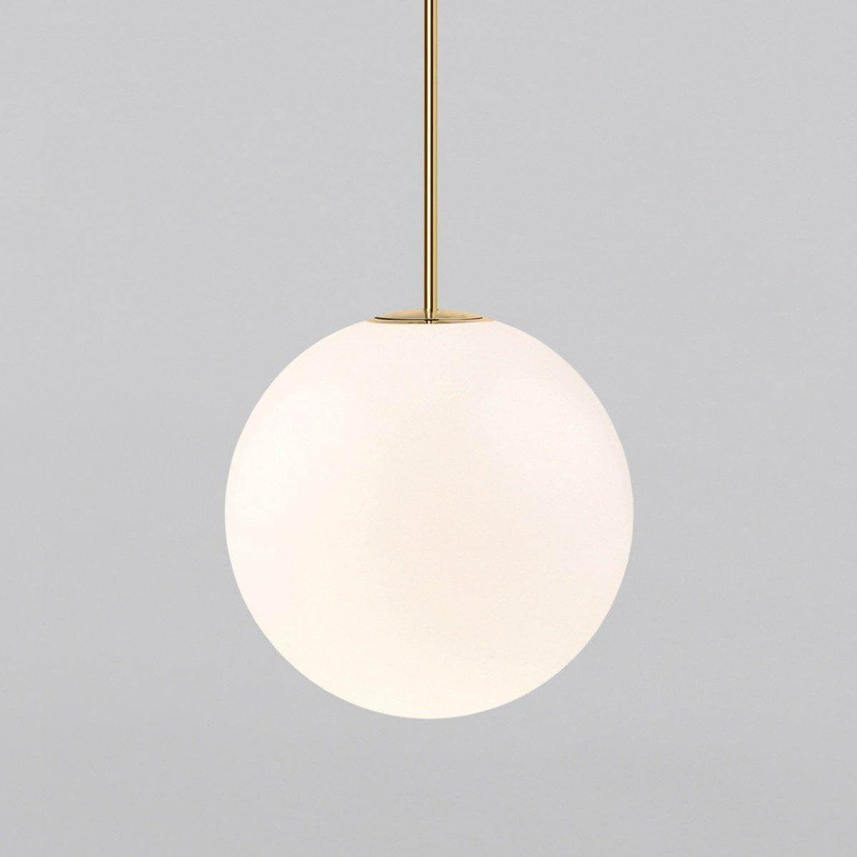 Glass globe pendant with a fixed 39.4 inch brass rod drop, view 21