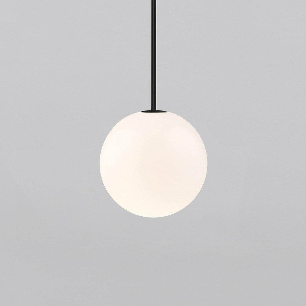 Modern globe pendant light on a rigid stem for kitchen islands, view 24