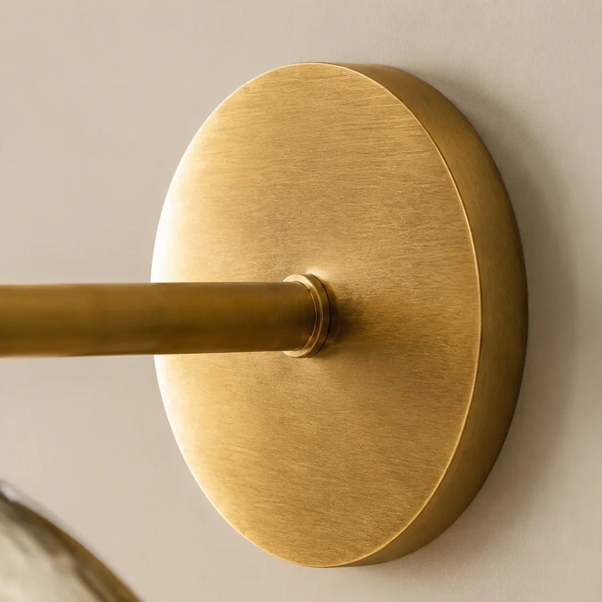 Brass seeded glass dome sconce detail view 34 showing finish and construction