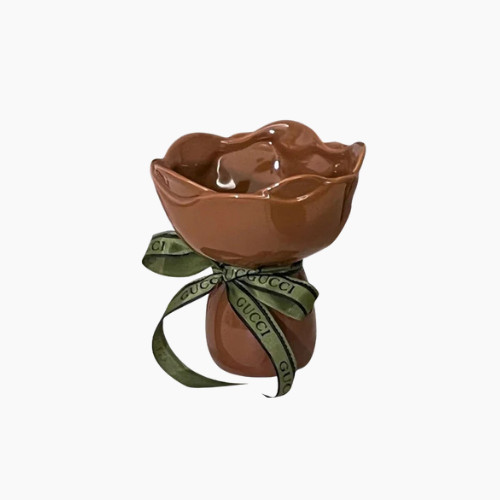 Rose-Shaped Ceramic Vase for Tabletop Modern Floral Decor