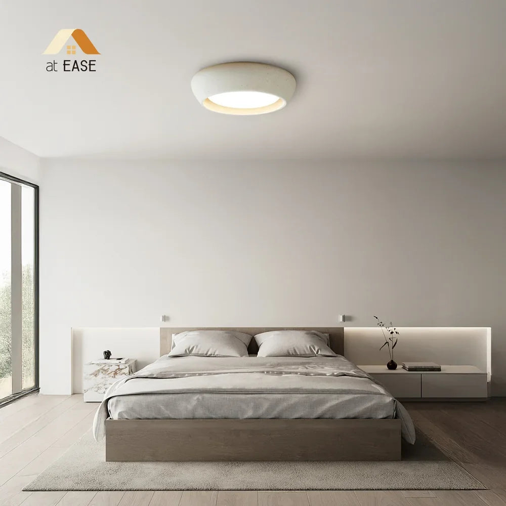 Front facing studio image of the cement dome ceiling light and diffuser