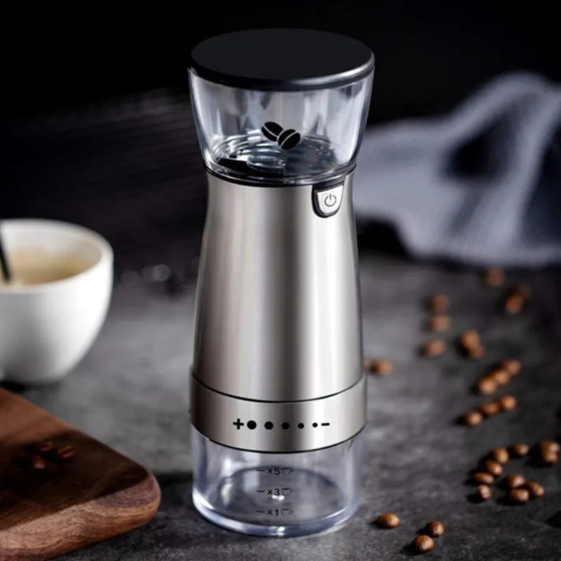 Ceramic coffee grinder showing adjustable burr grinding mechanism