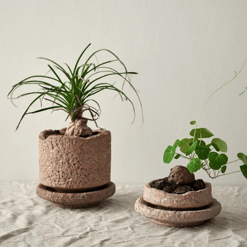 Ceramic Flower Vase – Retro Pottery Rustic Tabletop Decor - Hurbane Home