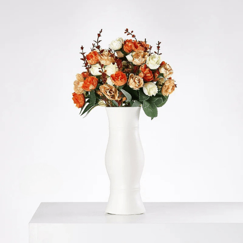 Ceramic Vase – Nordic Textured Tabletop Centerpieces for Modern Shelves - Hurbane Home