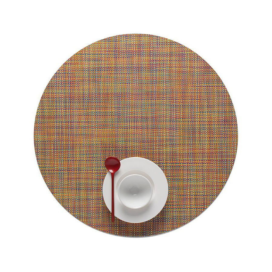 Chilewich Mini Basketweave Round Placemats Set of Four Vinyl