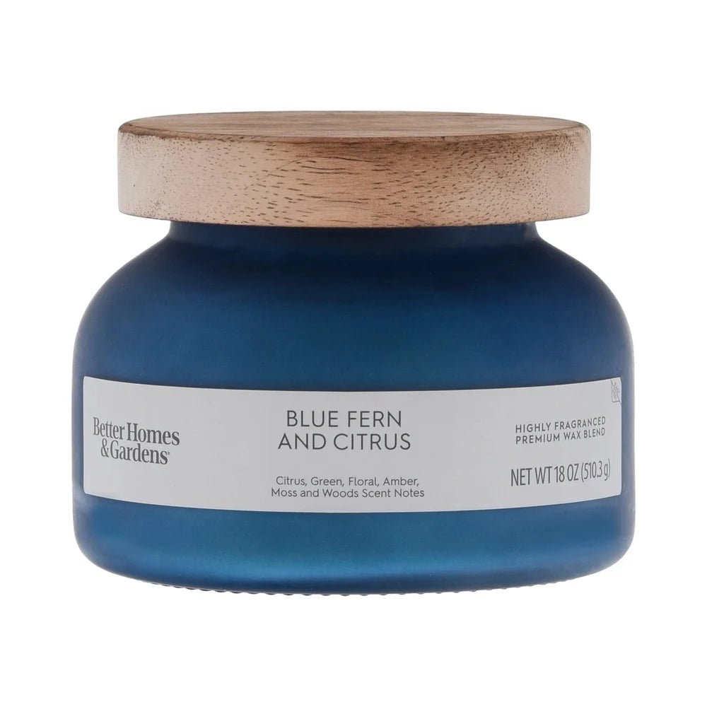 Citrus Scent Candles – Blue Fern 2 - Wick Frosted Jar - Hurbane Home